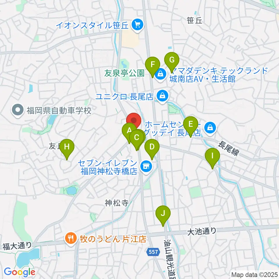 音楽教室トップ・シャイニング周辺のカフェ一覧地図