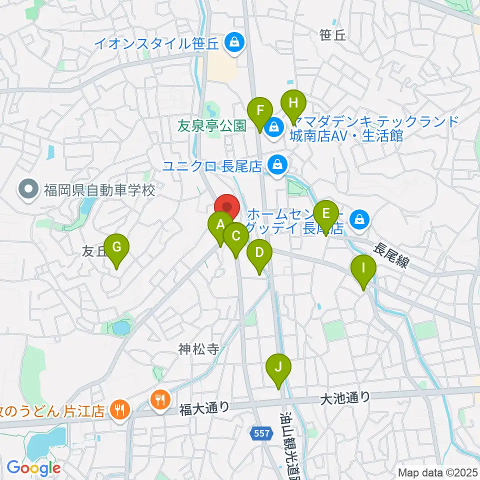 音楽教室トップ・シャイニング周辺のカフェ一覧地図