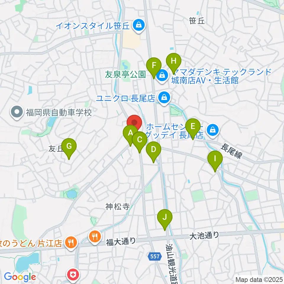 音楽教室トップ・シャイニング周辺のカフェ一覧地図