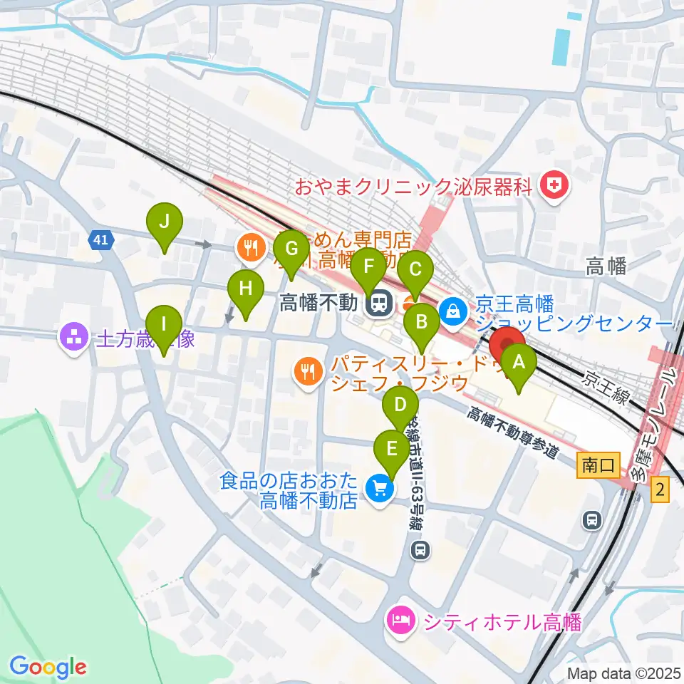 宮地楽器 高幡センター周辺のカフェ一覧地図