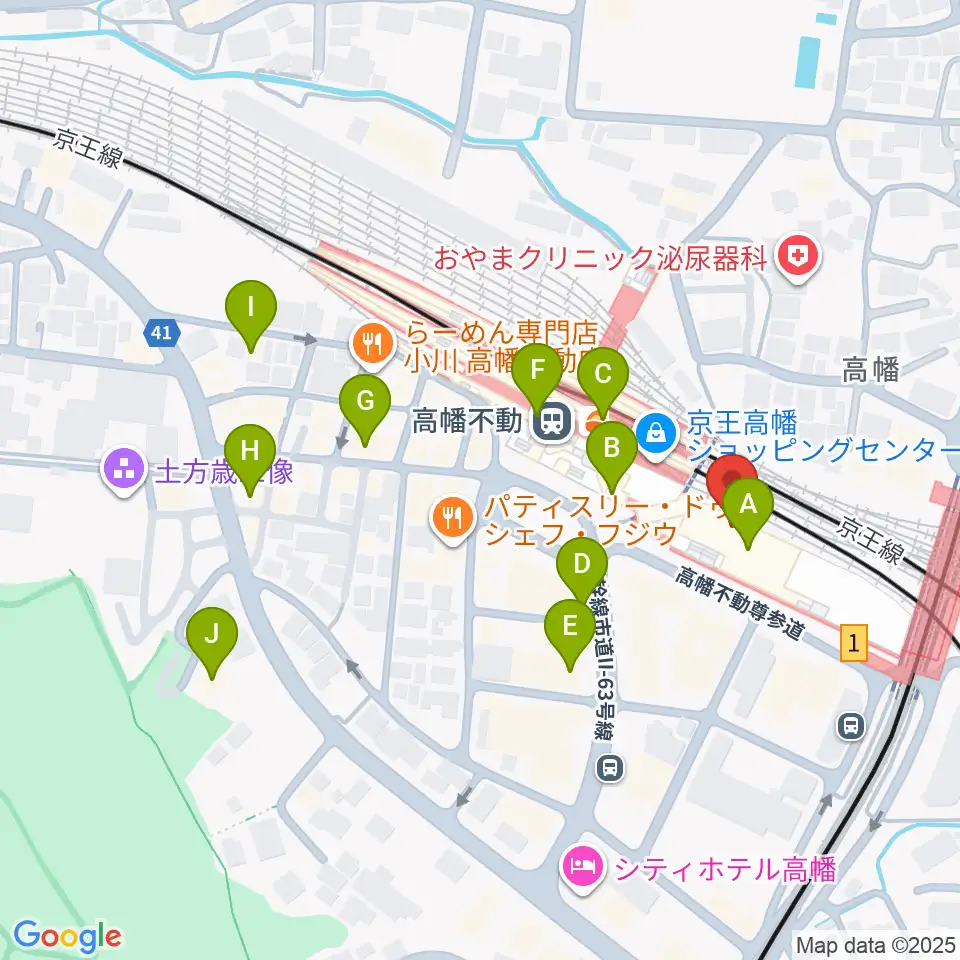 宮地楽器 高幡センター周辺のカフェ一覧地図