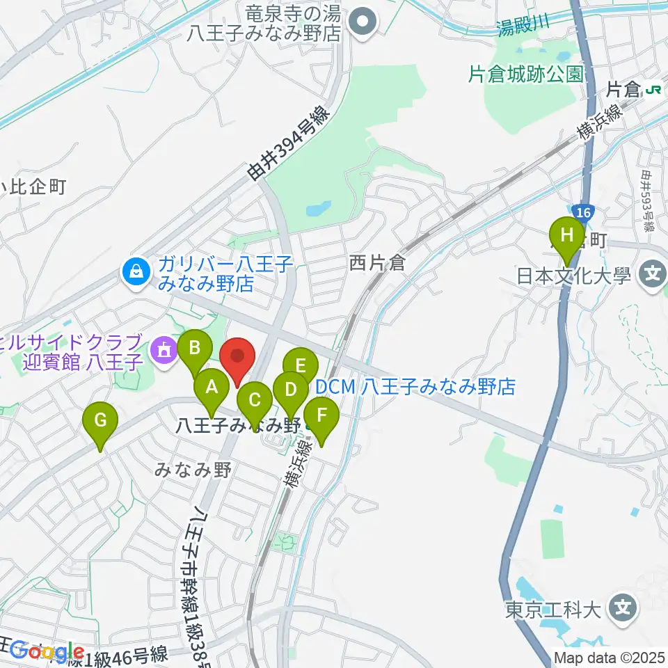 宮地楽器 八王子みなみ野センター周辺のカフェ一覧地図