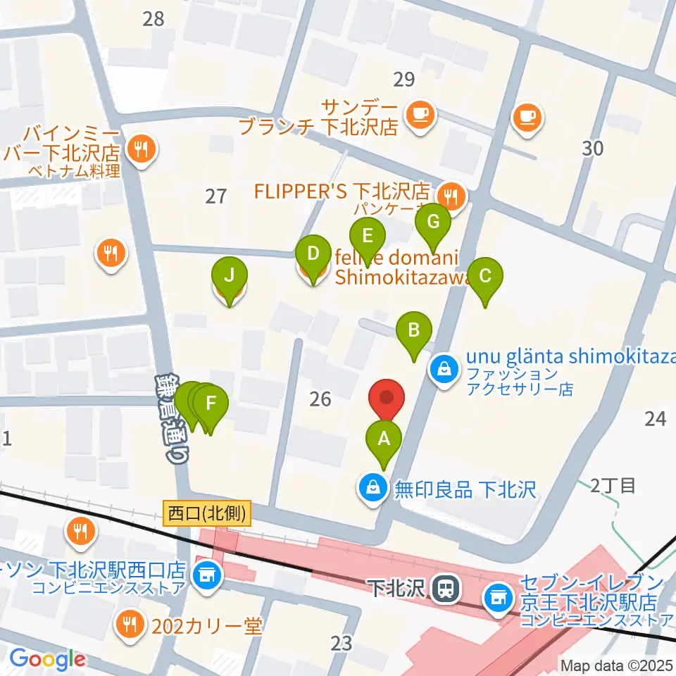 川上楽器 下北沢センター周辺のカフェ一覧地図