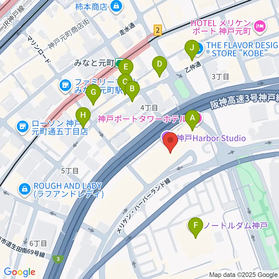 HATOBA MUSIC SCHOOL A&D MUSIC周辺のカフェ一覧地図