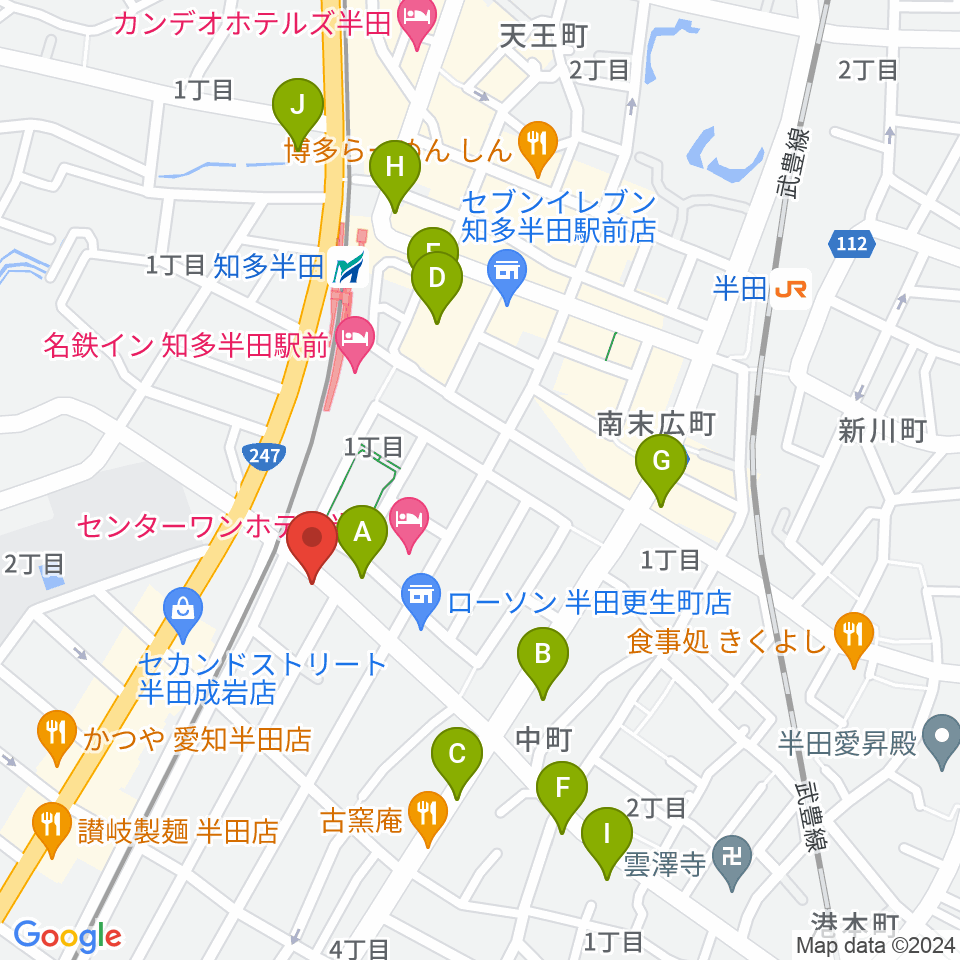 山本楽器周辺のカフェ一覧地図