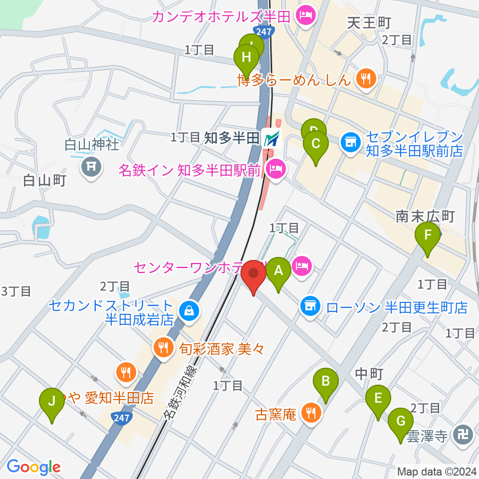 山本楽器周辺のカフェ一覧地図