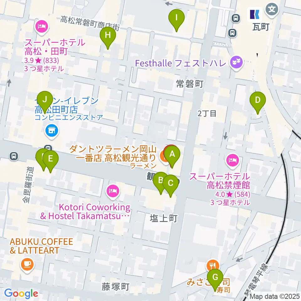 studio SUMUS周辺のカフェ一覧地図