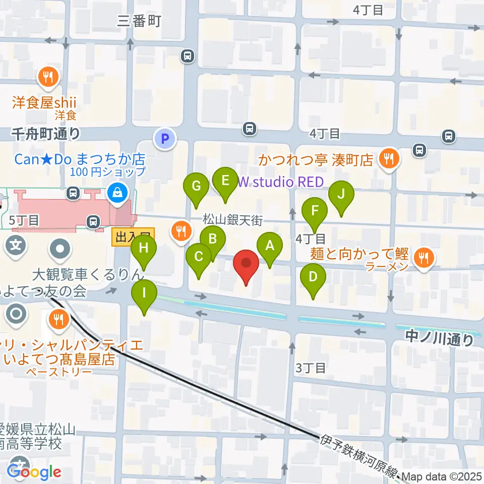 MUSICA周辺のカフェ一覧地図