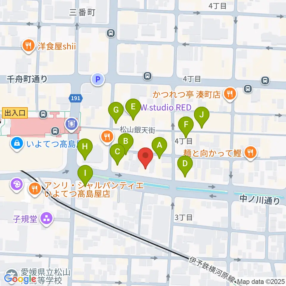 MUSICA周辺のカフェ一覧地図