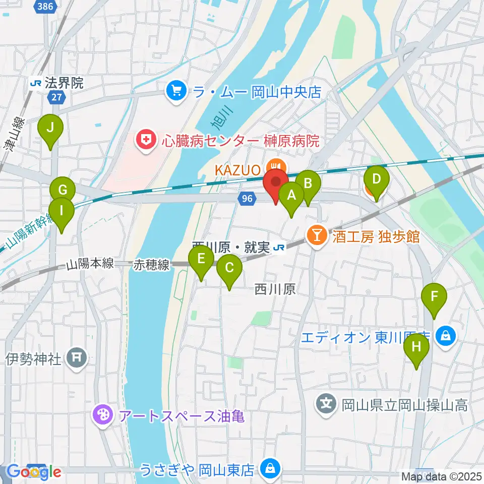 ラッシュミュージックアカデミー周辺のカフェ一覧地図