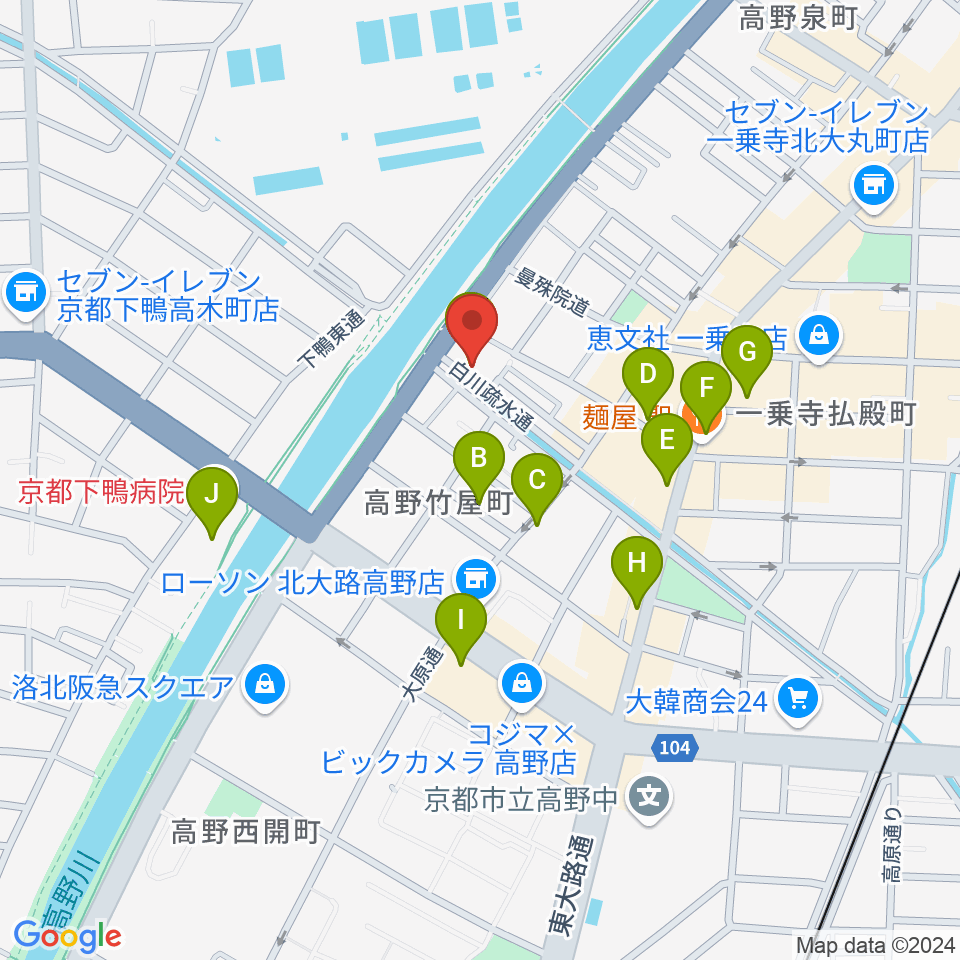 ギターランド フルアップ周辺のカフェ一覧地図