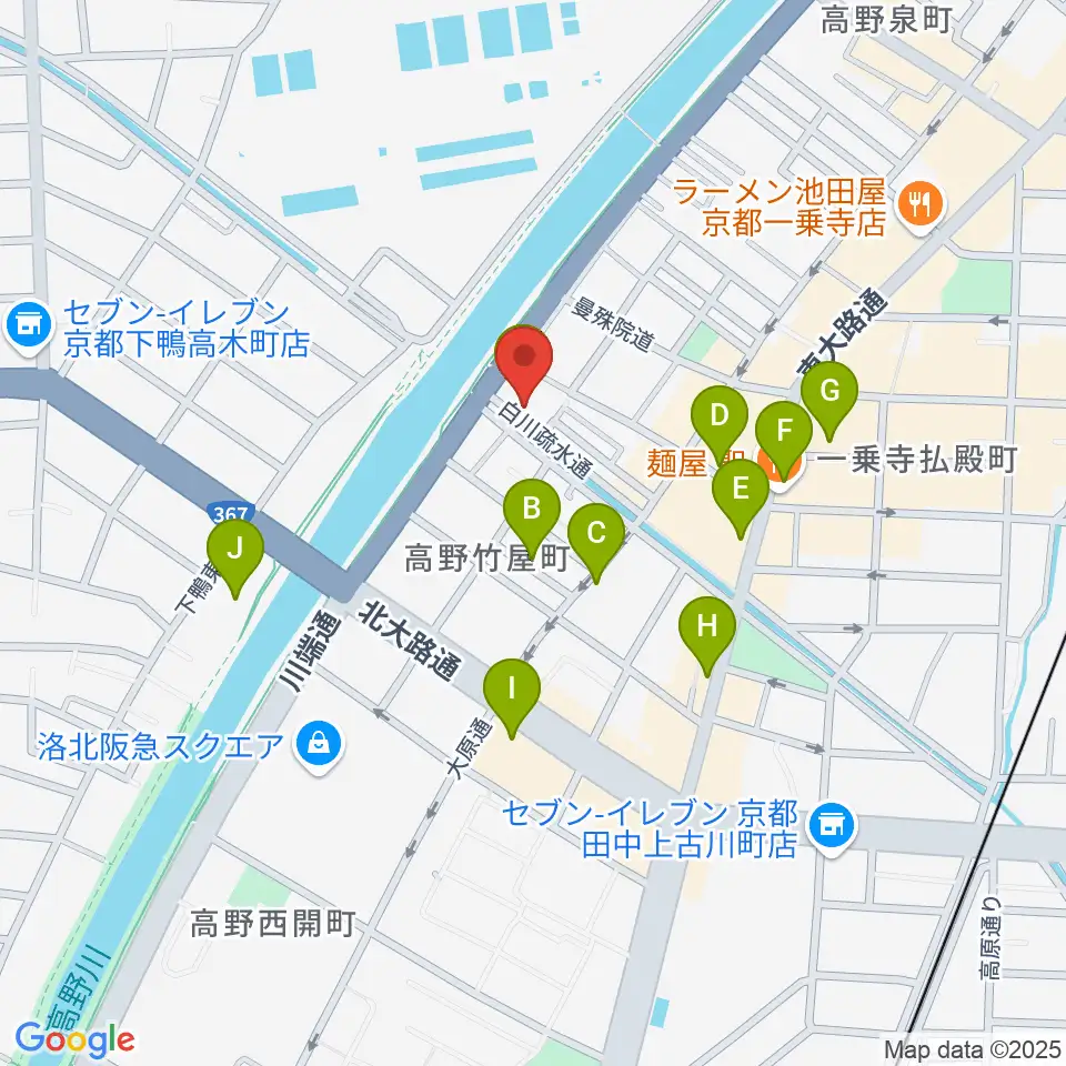 ギターランド フルアップ周辺のカフェ一覧地図