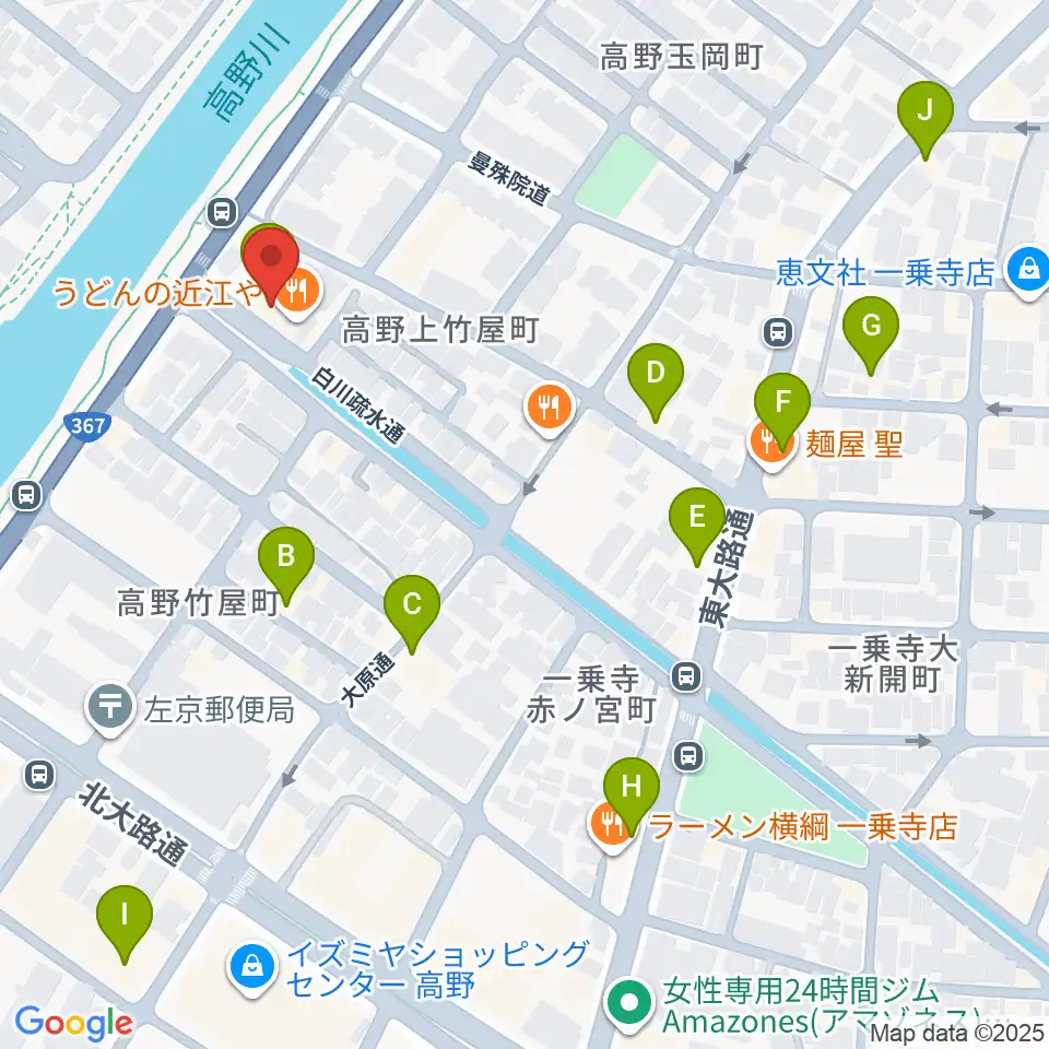 ギターランド フルアップ周辺のカフェ一覧地図