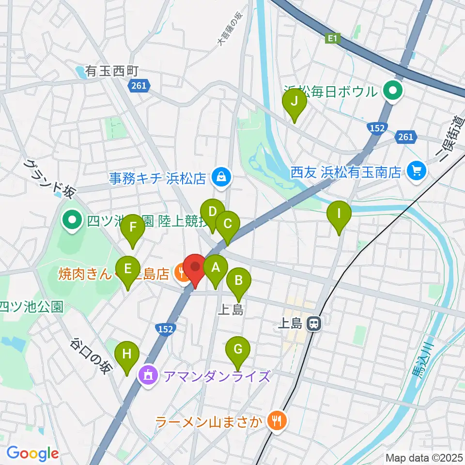 アオイ楽器店周辺のカフェ一覧地図