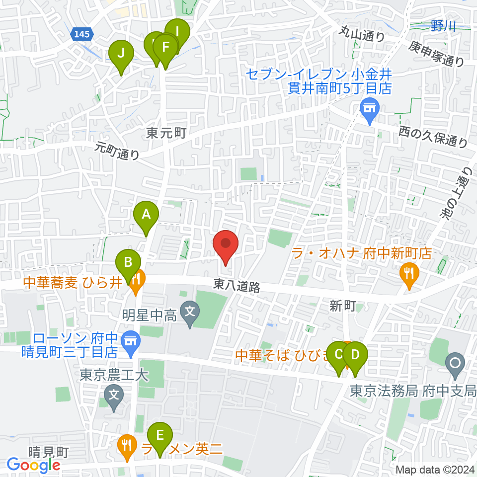 アカデミーアポロ周辺のカフェ一覧地図