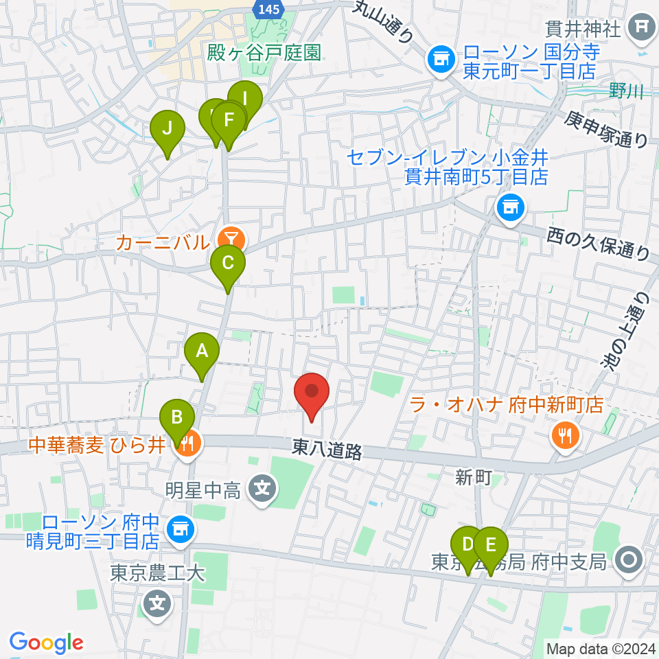 アカデミーアポロ周辺のカフェ一覧地図