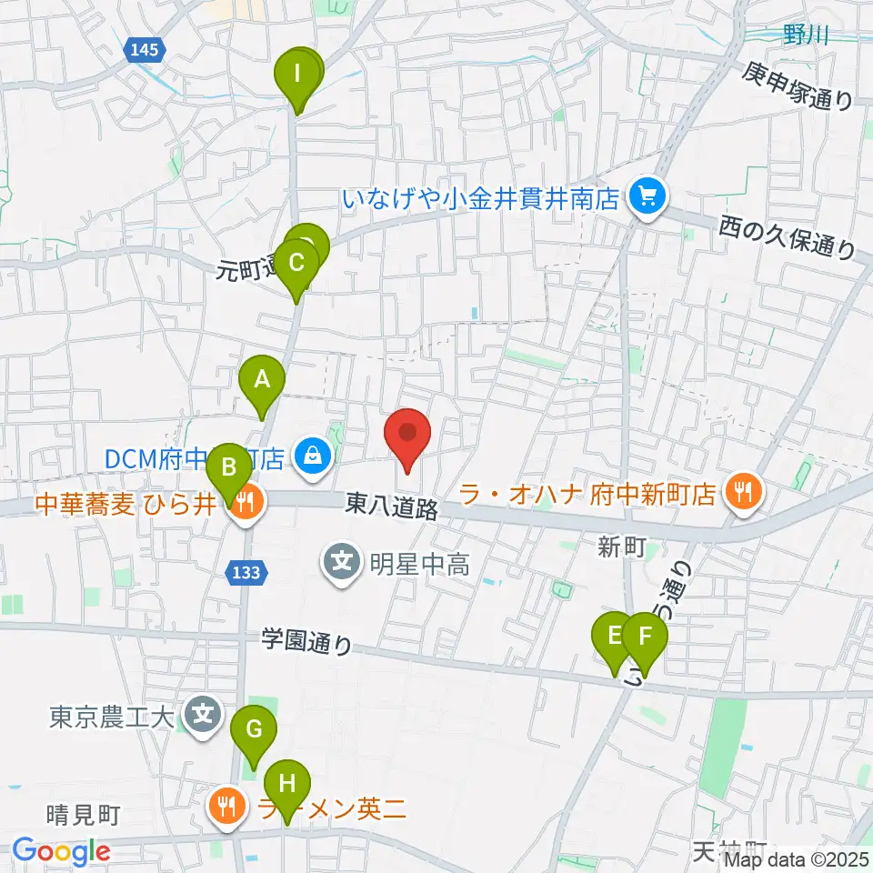 アカデミーアポロ周辺のカフェ一覧地図