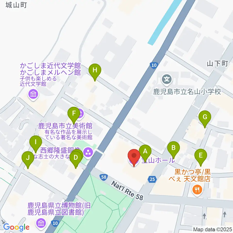 宝山ホール周辺のカフェ一覧地図