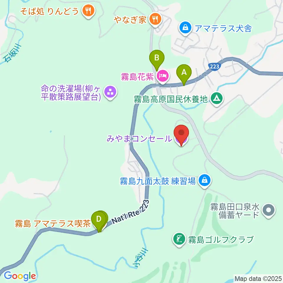 霧島国際音楽ホール みやまコンセール周辺のカフェ一覧地図
