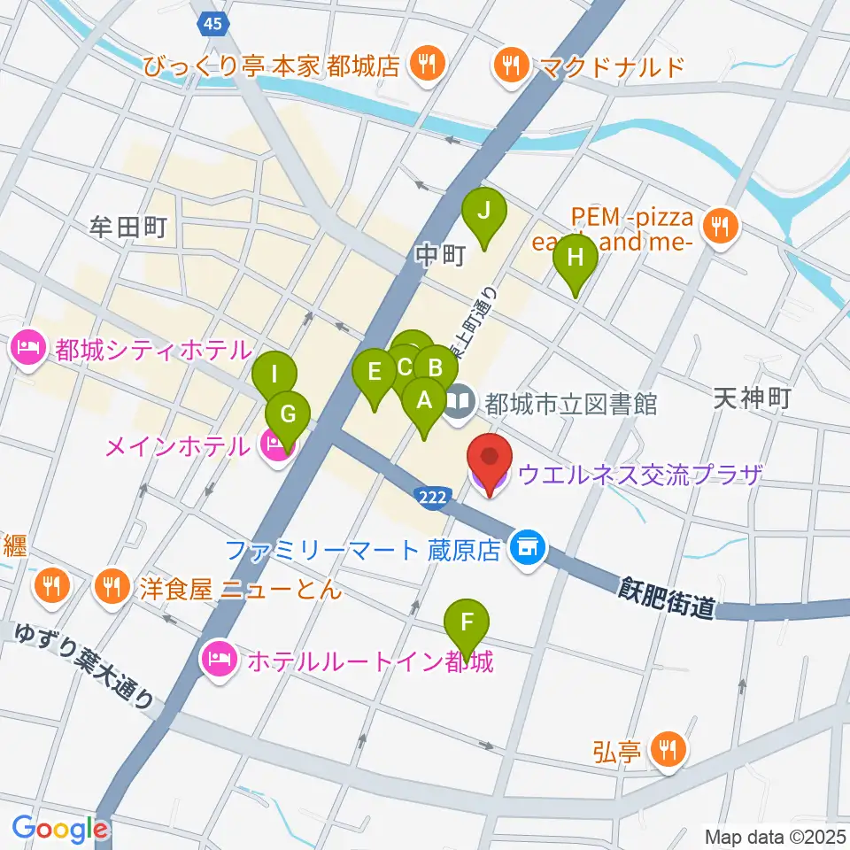 ウエルネス交流プラザ周辺のカフェ一覧地図