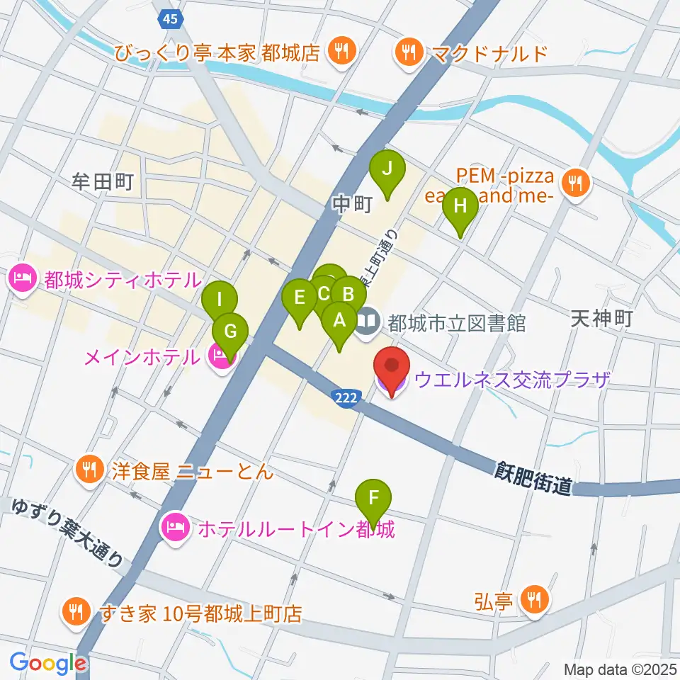 ウエルネス交流プラザ周辺のカフェ一覧地図