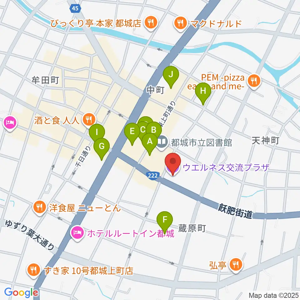 ウエルネス交流プラザ周辺のカフェ一覧地図