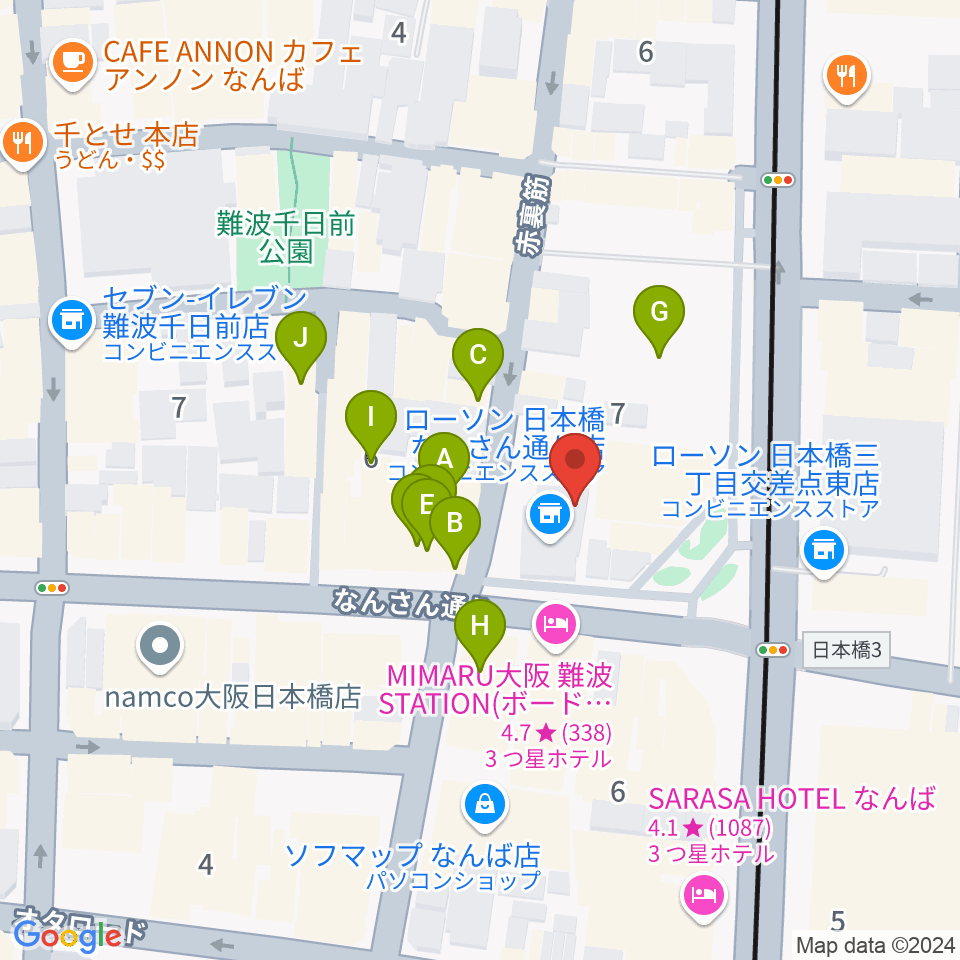 松本楽器M&Gピアノサービスセンター周辺のカフェ一覧地図