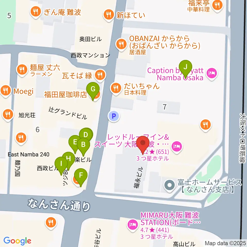 松本楽器M&Gピアノサービスセンター周辺のカフェ一覧地図