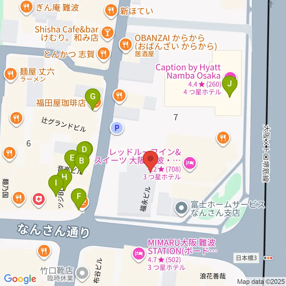 松本楽器M&Gピアノサービスセンター周辺のカフェ一覧地図
