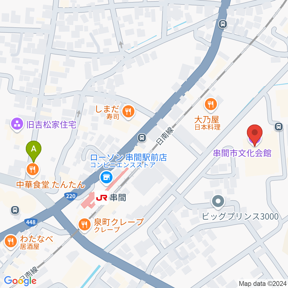 串間市文化会館周辺のカフェ一覧地図