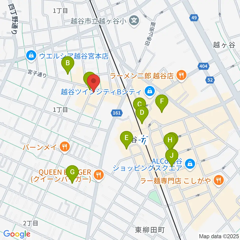 越谷Memphis周辺のカフェ一覧地図