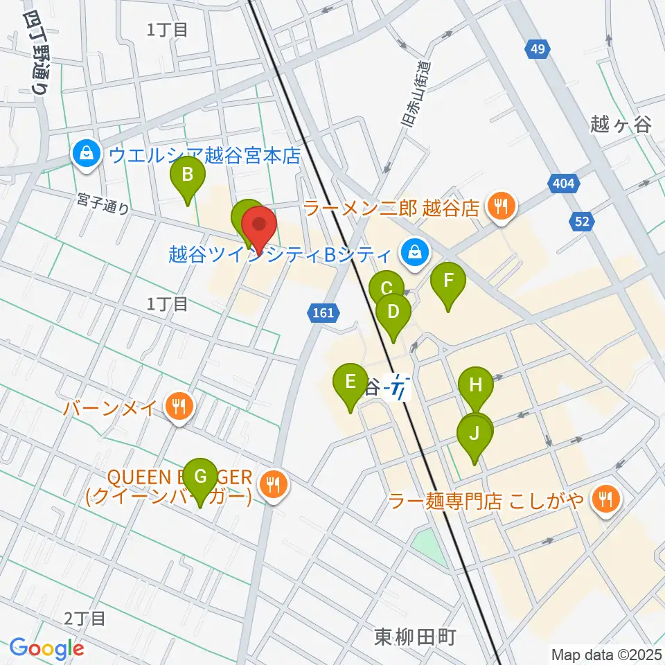越谷Memphis周辺のカフェ一覧地図
