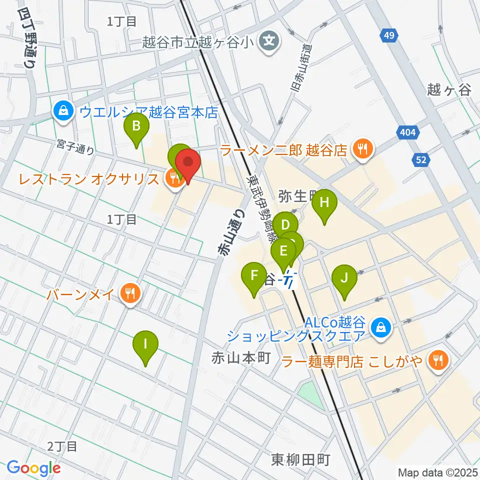 越谷Memphis周辺のカフェ一覧地図