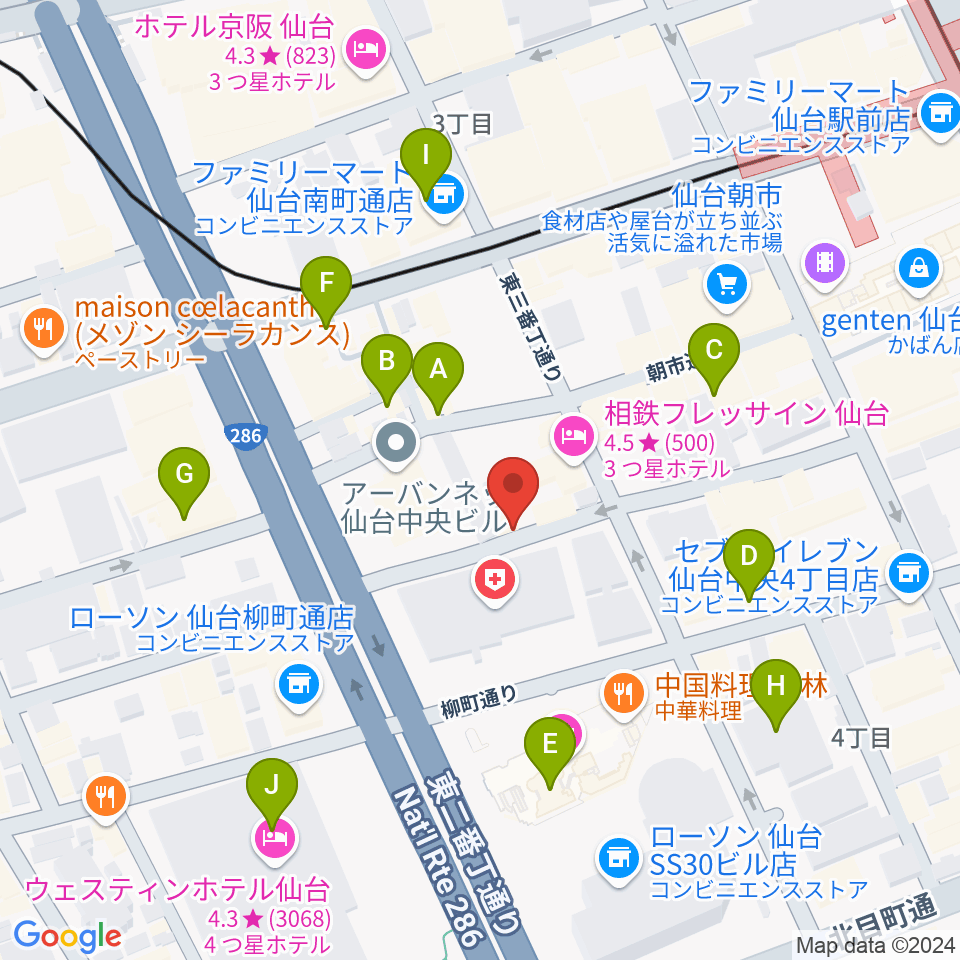 桐朋学園 子供のための音楽教室 仙台教室周辺のカフェ一覧地図