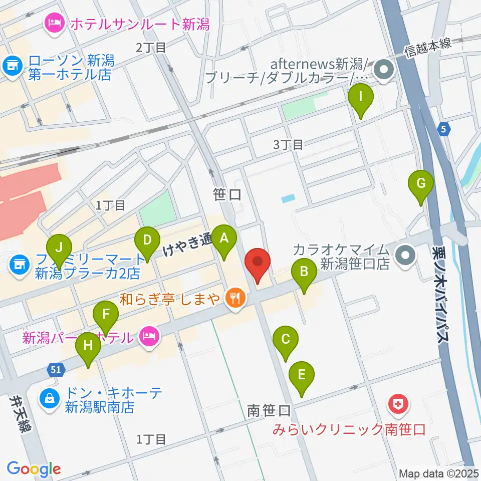 桐朋 子供のための音楽教室 新潟教室周辺のカフェ一覧地図
