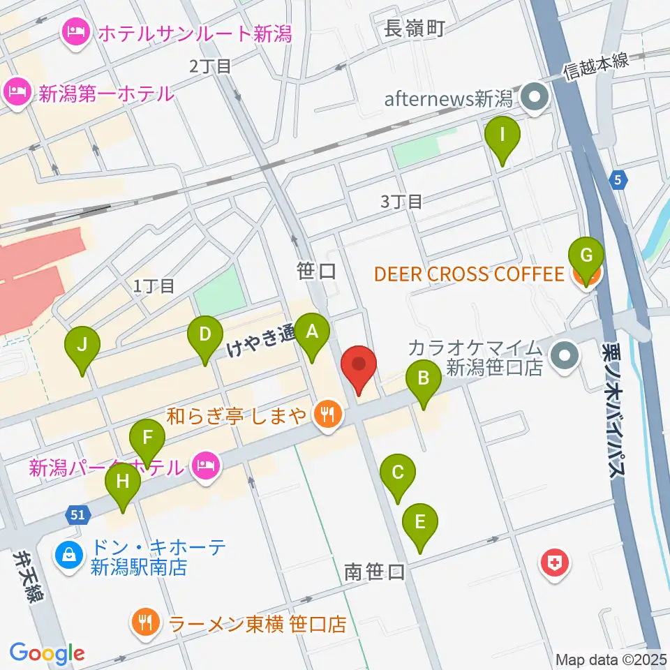 桐朋 子供のための音楽教室 新潟教室周辺のカフェ一覧地図