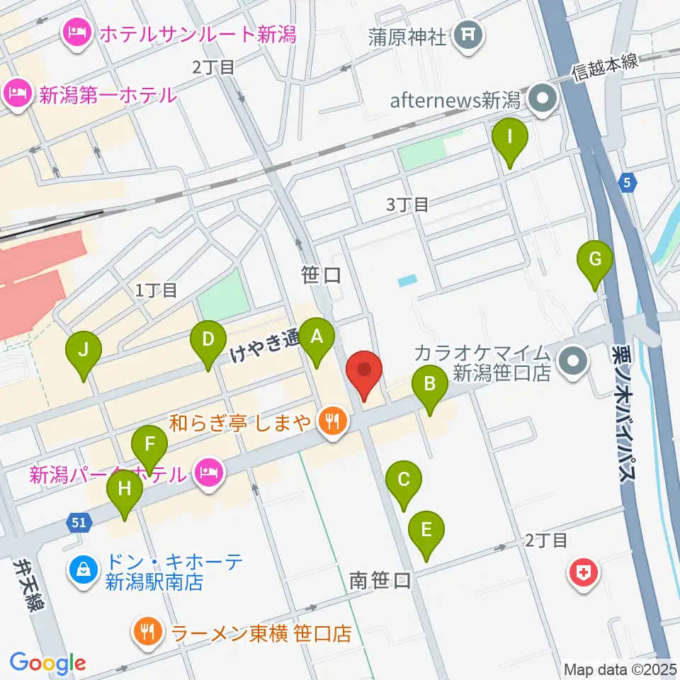 桐朋 子供のための音楽教室 新潟教室周辺のカフェ一覧地図