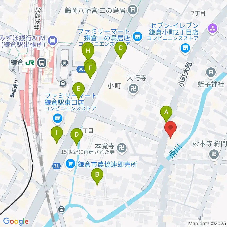 桐朋 子供のための音楽教室 鎌倉・横浜教室周辺のカフェ一覧地図