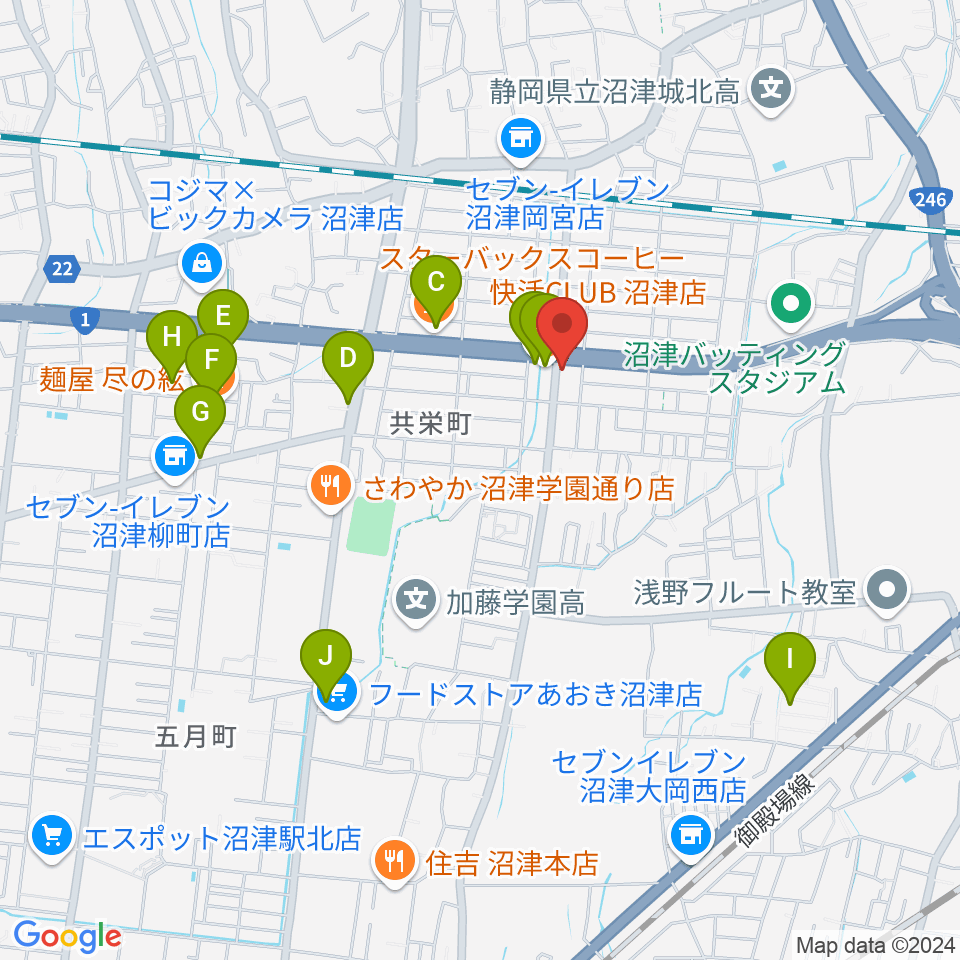 桐朋 子供のための音楽教室 富士教室周辺のカフェ一覧地図