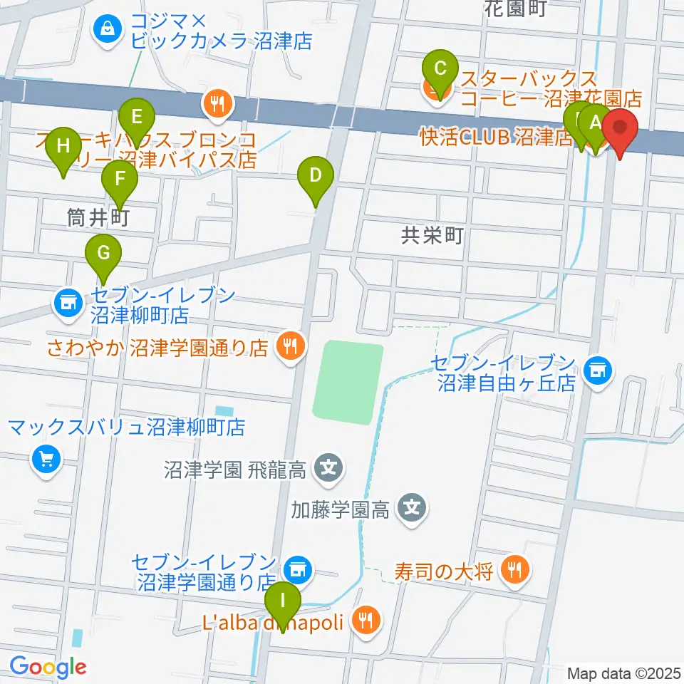 桐朋 子供のための音楽教室 富士教室周辺のカフェ一覧地図