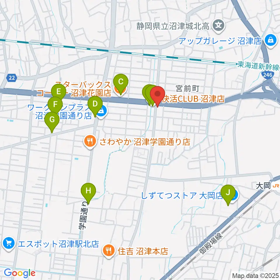 桐朋 子供のための音楽教室 富士教室周辺のカフェ一覧地図