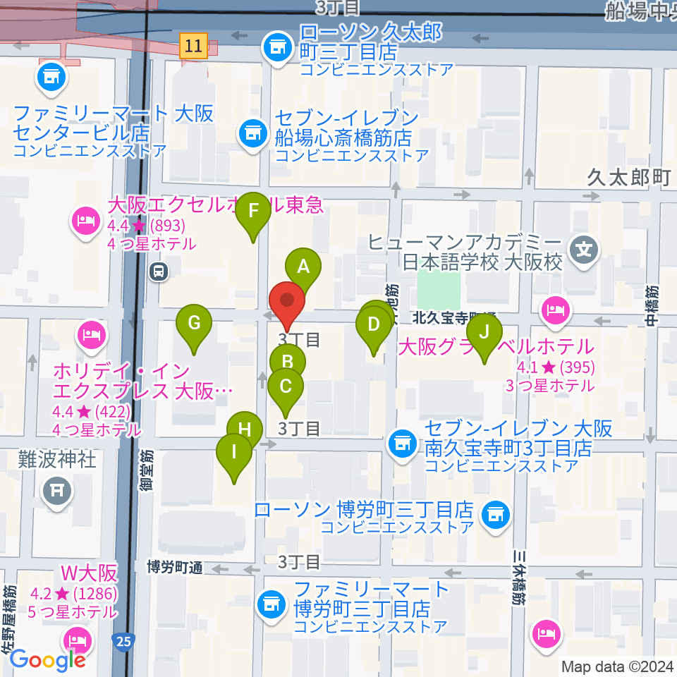 桐朋 子供のための音楽教室 大阪教室周辺のカフェ一覧地図