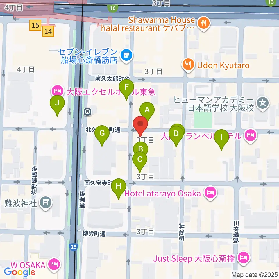 桐朋 子供のための音楽教室 大阪教室周辺のカフェ一覧地図