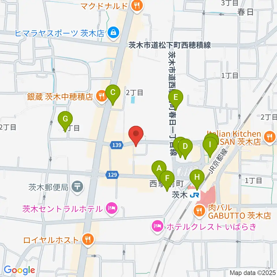 桐朋 子供のための音楽教室 茨木教室周辺のカフェ一覧地図