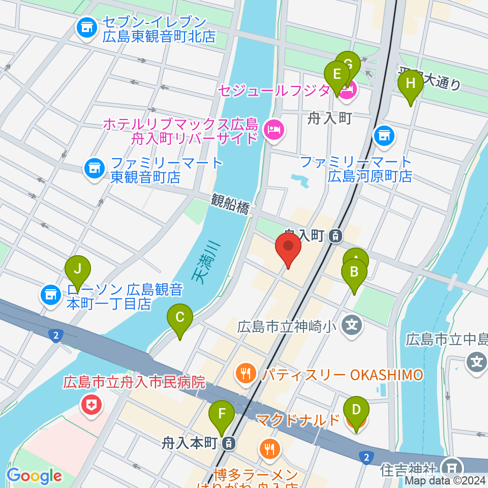 桐朋 子供のための音楽教室 広島教室周辺のカフェ一覧地図