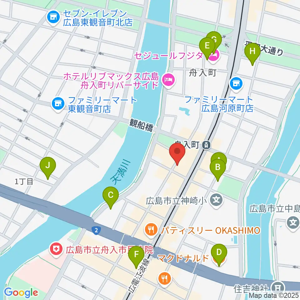 桐朋 子供のための音楽教室 広島教室周辺のカフェ一覧地図