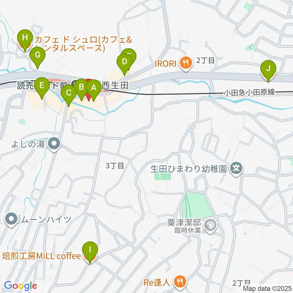Miki music inn周辺のカフェ一覧地図