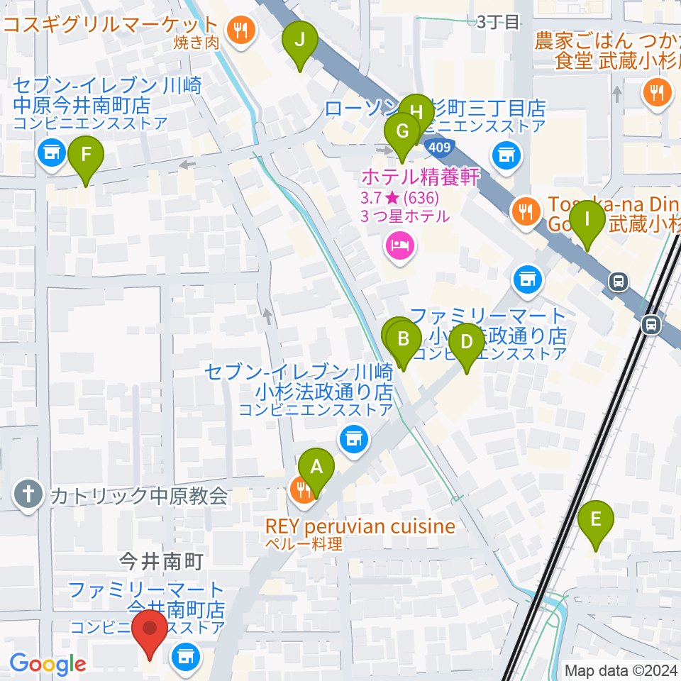 シャコンヌ音楽教室周辺のカフェ一覧地図