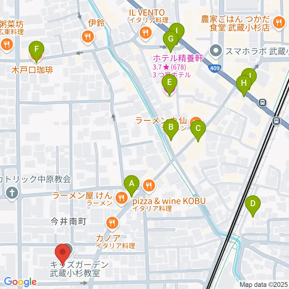 シャコンヌ音楽教室周辺のカフェ一覧地図