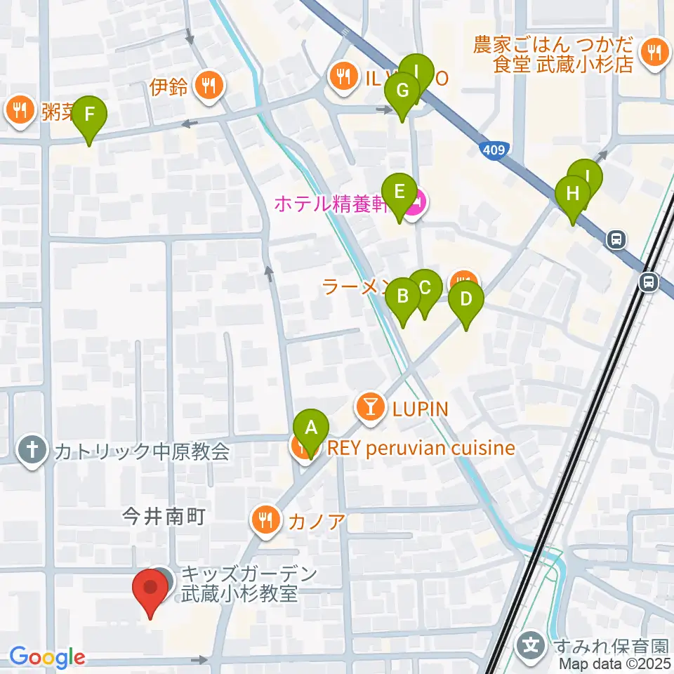 シャコンヌ音楽教室周辺のカフェ一覧地図